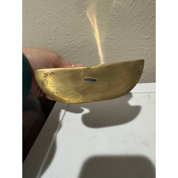 Vintage Eighties 80s Seashell Scallop Brass Bookend - Picture 5 of 5